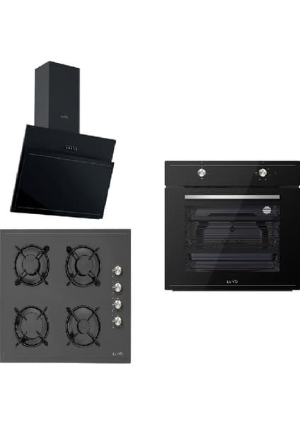 Silverline Luno Siyah Ankastre Seti (F6501B04 - LC5335B01 - 3462)