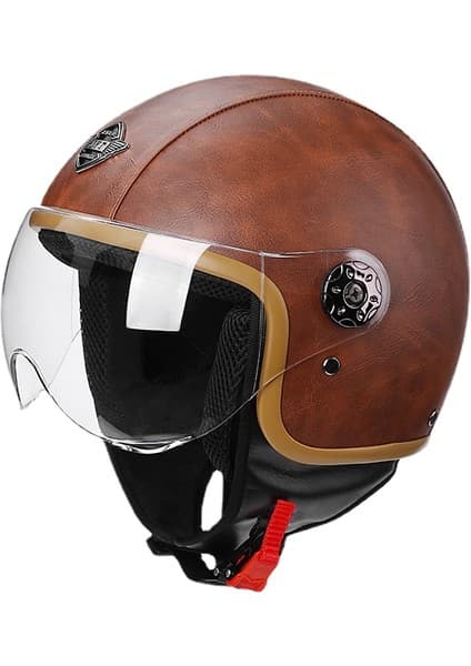 Pamukkale Retro Tarzı Yarım Motosiklet Kaskı (DOT Onaylı) 3