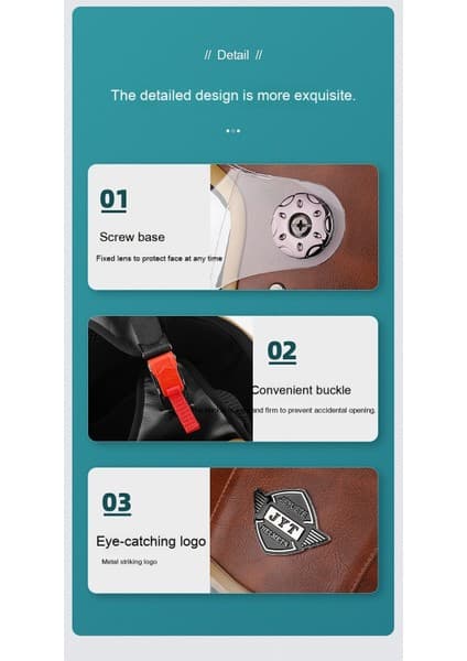 Pamukkale Retro Tarzı Yarım Motosiklet Kaskı (DOT Onaylı) 8