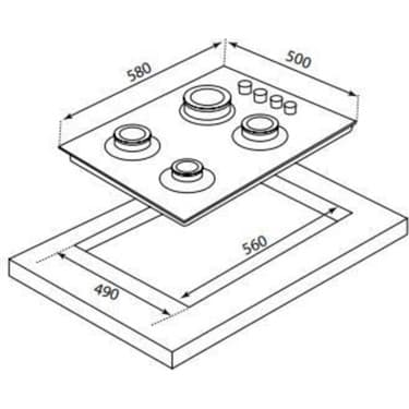 Luxell 40-Tahdf Opall Gri Cam Ankastre Ocak 2