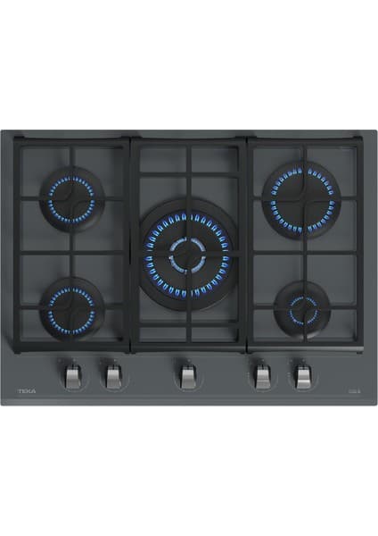 Teka - GZC 75330 XBC ST - Ankastre ExactFlame Teknolojili Kristal Wok Gözlü Cam Gazlı Ocak - Döküm Izgara - Gri - 70 cm - 112570175