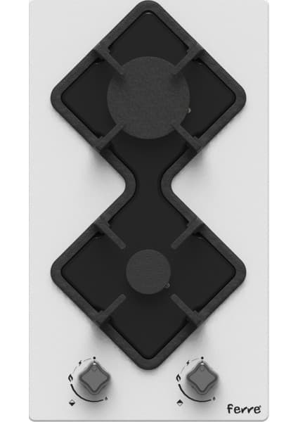 Ferre KA021 Karad 2'li Setüstü Beyaz Cam Ocak 3