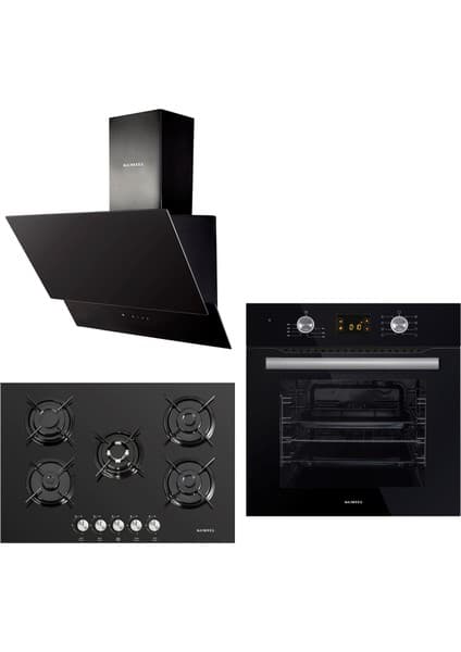 Kumtel Digital Siyah Ankastre Set 5 Gözlü 7