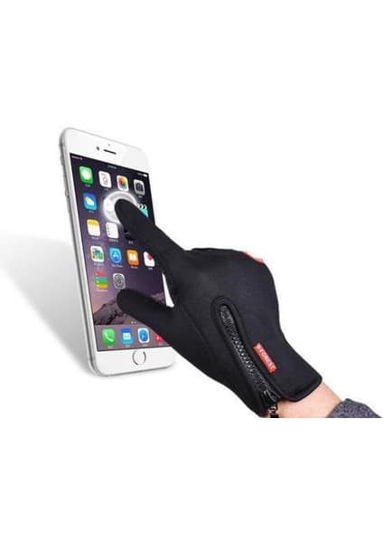 Jewval Müstesna® Motosiklet Bisiklet Kaydırmaz Dokunmatik Eldiven Şık Günlük Eldiven Orta Koruma Large