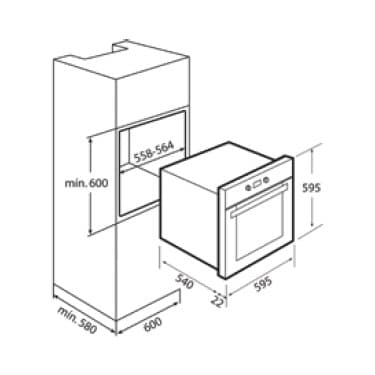 Teka - Hak 625 Wh - Ankastre Multifonksiyonel Dijital Ekranlı Fırın - Beyaz Cam - 65 Lt - 111020055 2