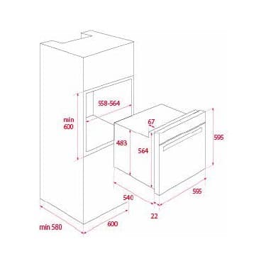 Teka - He 715 Bk - Ankastre Multifonksiyonel Fırın - Siyah - 65 Lt - 111020047 2