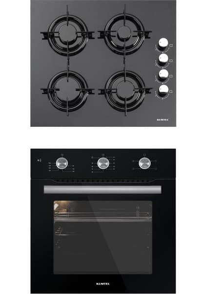 Kumtel 2'Li Siyah Camlı Ankastre Set (A6-SF2 (MT) + KO-40 TAHDF)