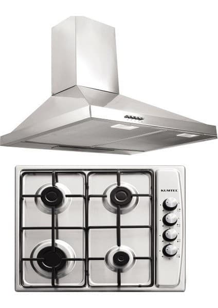 Kumtel İkili Ankastre Set: İnox Ko-410Bf Ocak + Dp6-X Davlumbaz