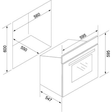 Luno F6503B01 Siyah Ankastre Fırın - 72L, A Enerji Sınıfı, 8 Fonksiyon 2