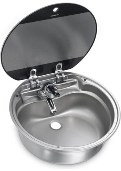 Dometic SNG 420 Cam Kapaklı Yuvarlak Karavan Lavabo/Evye