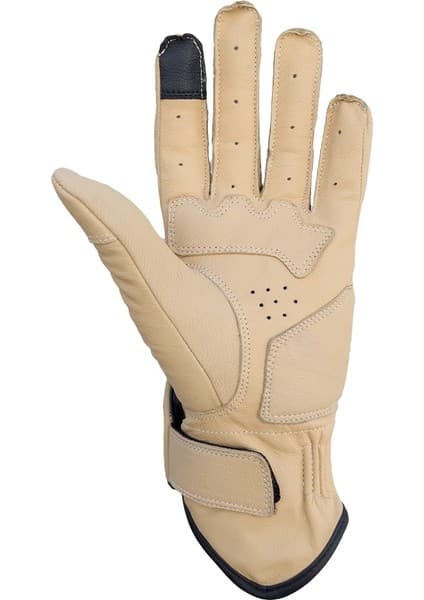 The Biker Jeans Livia Ecru Korumalı Motosiklet Deri Eldiveni 7