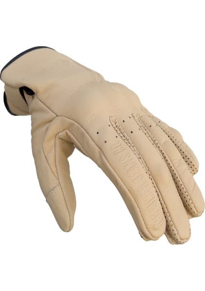 The Biker Jeans Livia Ecru Korumalı Motosiklet Deri Eldiveni 8