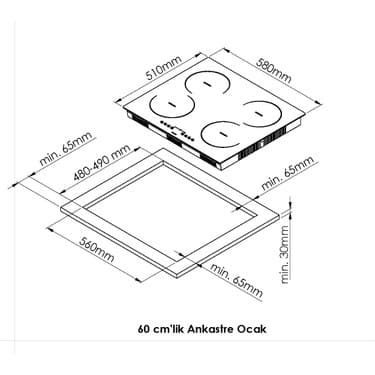 Ferre Ms261 Vitroseramik Siyah Elektrikli Ocak 60 Cm 5