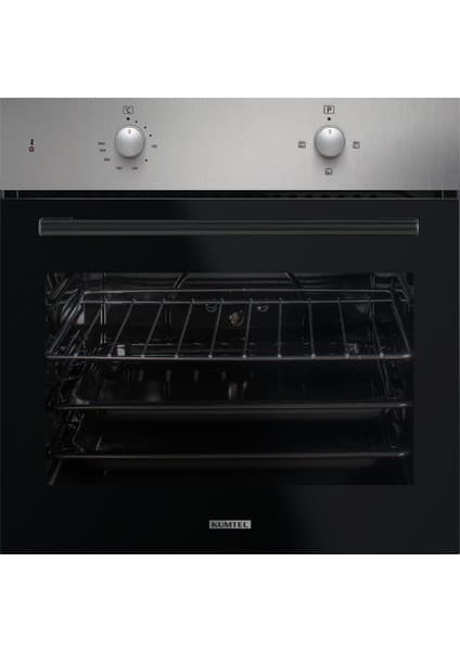 Kumtel Ankastre Fırın 50 lt A Enerji Sınıfı Siyah Inox Gövde 3 Fonksiyonlu Pişirme Programı