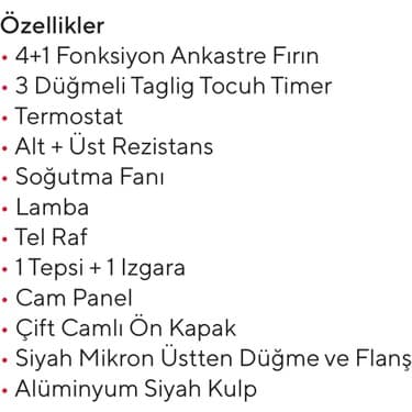 Ukinox Matteo Siyah Ankastre Fırın - 4+1 Fonksiyonlu, Mekanik Kontrollü 2