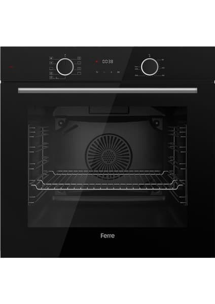 Ferre XE63CS Fryart Siyah Ankastre Fırın - 78 Lt, Turbo, Dijital