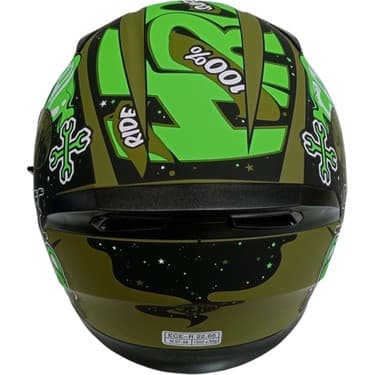 Jekai Jk-21 316 Model Güneş Vizörlü Kapalı Kask - Yeşil Desenli - S 2