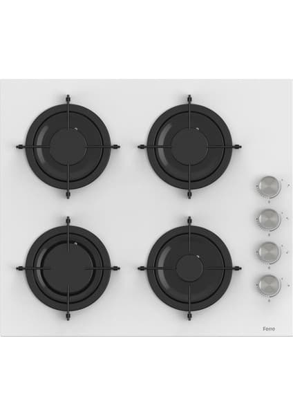 Ferre CS206 Emaye Izg. Beyaz Cam Ocak