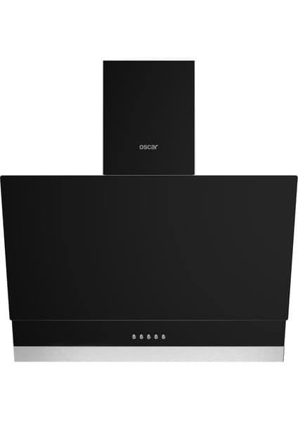 Oscar 5658 60 cm Siyah Eğik Cam Push Button Davlumbaz