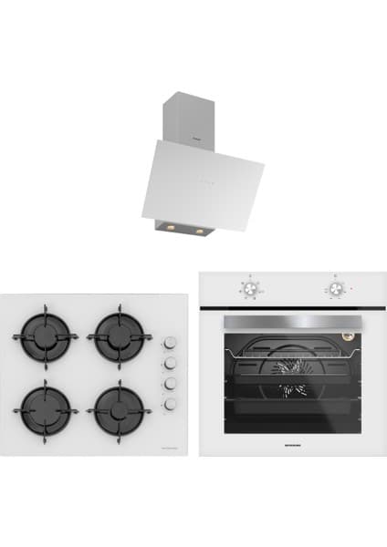 Silverline 3481 Flam VC8210B01 BO65E1B01 Siyah Cam Ankastre Set 7