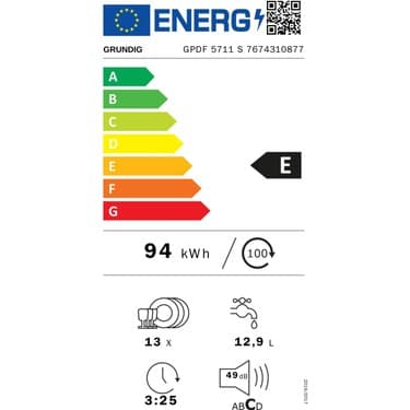 Grundig GPDF 5711 S 5 Programlı Silver Bulaşık Makinesi 5