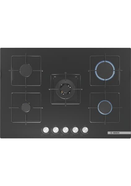 Bosch PNQ7B6O12O 75 cm Siyah Ankastre Cam Ocak