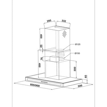 Kügerr F10 90 cm Inox Sessiz Duvar Tipi Davlumbaz 3