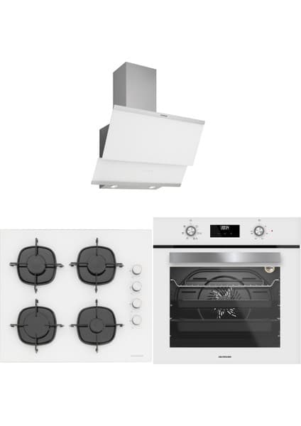 Silverline Beyaz Cam Ankastre Set 3420 Classy Beyaz - CS5335W01 Ocak - BO6502W02 Fırın