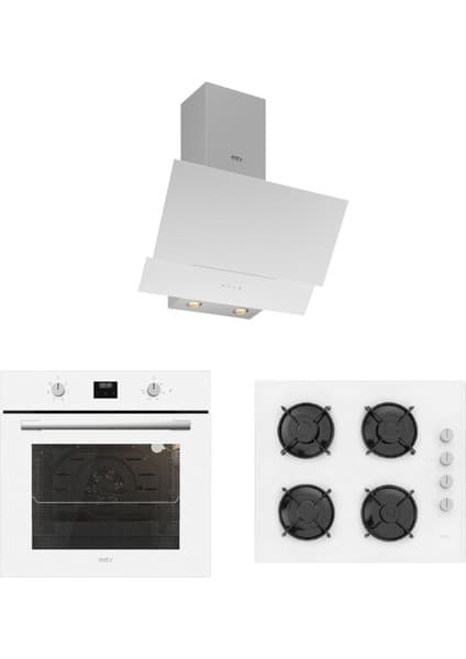 Silverline Esty Ankastre Beyaz Set ( Digital Fırın-Dokunmatik Davlumbaz )