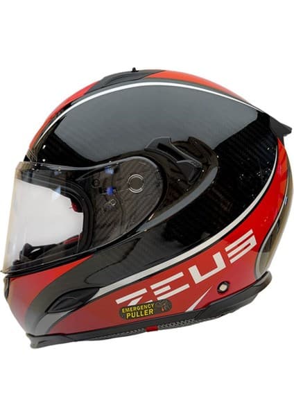 Zeus Kask ZS-1800B Gloss Carbon Am9 Red 7