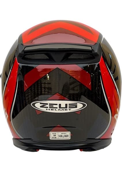 Zeus Kask ZS-1800B Gloss Carbon Am9 Red 8