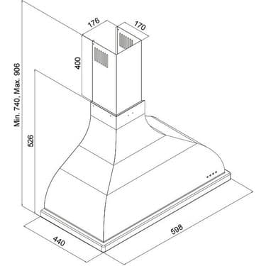 Silverline Retro Black Davlumbaz 110.06 2
