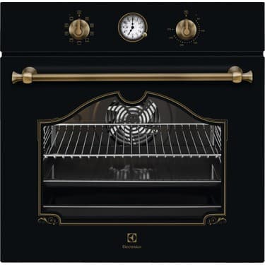 Electrolux Rococo Rustik Mat Siyah Ankastre Set (Davlumbaz+Ocak+Fırın) 4