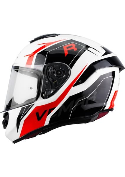 Vemar Hurricane Kapalı Kask Kırmızı Siyah M