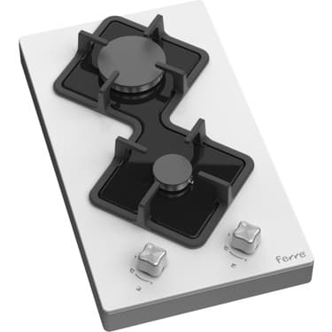 Ferre KA021 Karad 2'li Setüstü Beyaz Cam Ocak 2