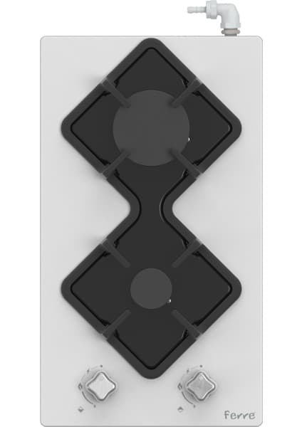 Ferre KA021 Karad 2'li Setüstü Beyaz Cam Ocak