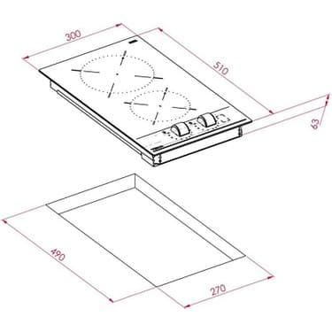 Teka TBC 32000 XFL BK Ankastre Domino Siyah Cam Ocak 30CM 2