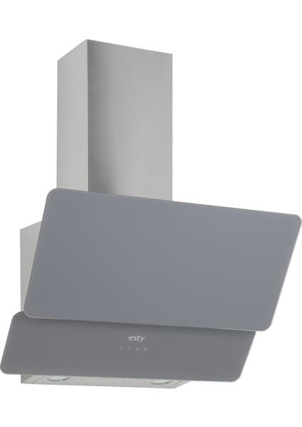 Esty 3471 60CM Dekoratif Camlı Gri Davlumbaz