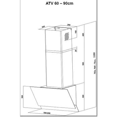 Teka Atv 90 Siyah Duvar Tipi Ankastre Davlumbaz 2