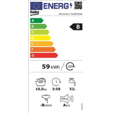 Beko cm 10120 S 10 kg B Enerji 1200 Devir Çamaşır Makinesi 5