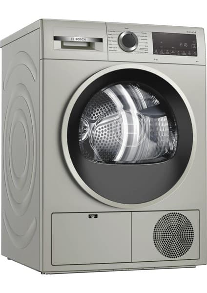 Bosch 9 Kg A++ Enerji Sınıfı Isı Pompalı Kurutma Makinesi - Dijital Kontrol Paneli, Inox Renk, 64 dB Sessiz Çalışma