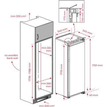 Teka - RSL 73350 FI - Ankastre Buzdolabı - 309 lt - 55 cm - 113460007 2