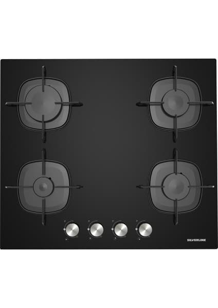 Silverline CS5623B01 60 cm Siyah Cam Ankastre Ocak