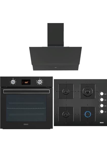 Ukinox Modern Pro Siyah Ankastre Set (Nova + Ares 60 + Aztec 60)