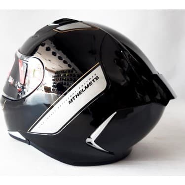 MT Kask MT Revenge 2 Solid A11 Gloss Black Şeffaf Vizörlü 5