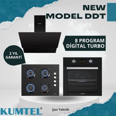 Kumtel Beyaz Cam Digital / Dokunmatik Ankastre Set - 8 Programlı (Ko-40 Tahdf+B66 - Sf2 Ddt+DA6-835) 2
