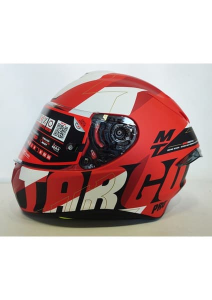 MT Kask mt Targo Pro Biger C5 Mat Red Şefaf Vizörlü 6