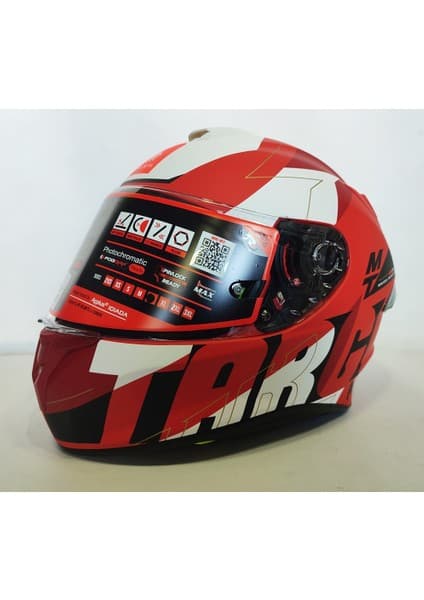 MT Kask mt Targo Pro Biger C5 Mat Red Şefaf Vizörlü 8