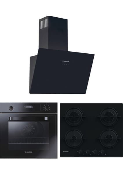 Hoover Siyah Cam Ultra Ankastre Set (HDG6C1GBTK+ HVW6MBB+ HOT3051BI)