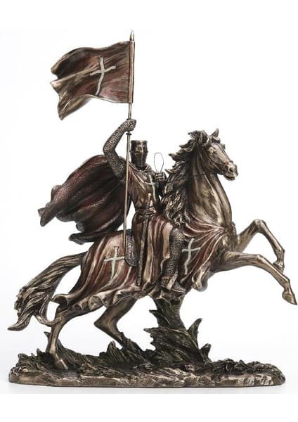 Veronese Atlı Haçlı Şovalye Figürü 37CM
